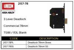 Union 3-Lever Deadlock