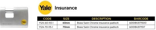 Yale Insurance Shackle Padlock