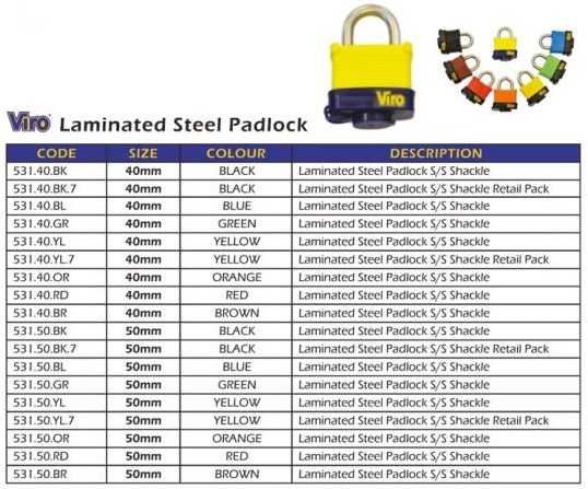 Laminated Steel Padlocks