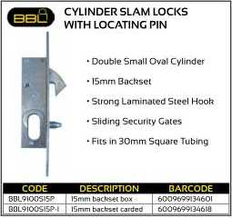BBL Cylinder Slam Locks with locating pin