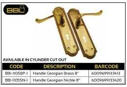 BBL Scroll Handle Georgian Brass 8 inch