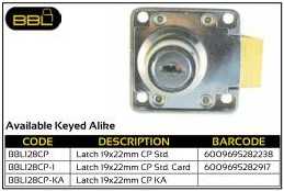 BBL Cupboard Locks Latch 19x22mm