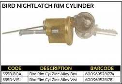 BBL Bird Nightlatch Rim Cylinder