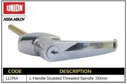 L-Handle Studded Threaded Spindle 110mm