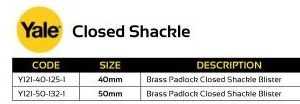 Yale Closed Shackle Padlock