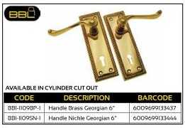 BBL Scroll Handle Georgian Brass 6 inch