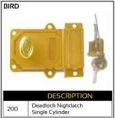 Deadlock Night Latch Single Cylinder 200