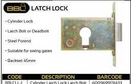 BBL Cylinder Latch Lock
