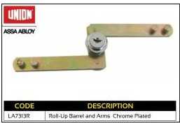 Union Roll Up Barrel and Arms Chrome Plated Garage Lock