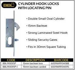 BBL Cylinder Hook Locks with locating pin