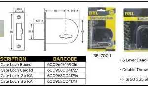 BBL Elzette Gate Lock