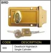 Deadlock Night Latch Single Cylinder 100
