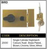 Single Cylinder Night Latch