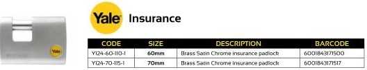 Yale Insurance Shackle Padlock