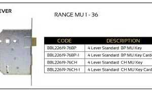 BBL Mortice Lock 4-Lever Range MB 1-36